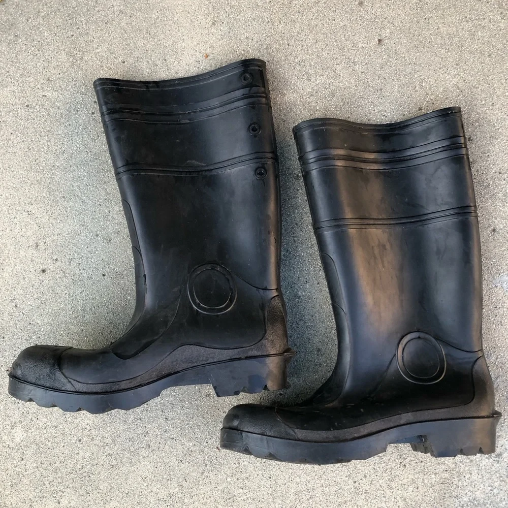 Black Men's Waterproof Rain Boots